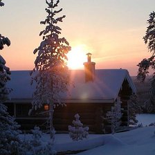 Схема вышивки «Зимний закат»