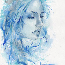 Схема вышивки «портрет девушки акварелью»