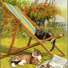 Схема вышивки «отдыхающие коты»