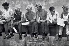 Схема вышивки «obreros sobre la viga horizontal»