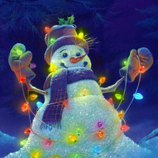 Схема вышивки «снеговичок»