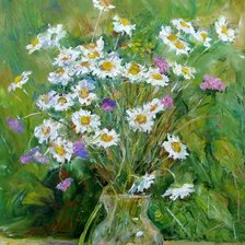 Схема вышивки «букет ромашек»