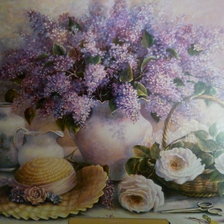Схема вышивки «Натюрморт - Сирень»