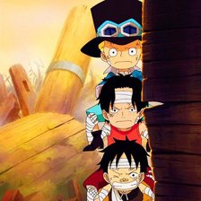 Схема вышивки «Луффи, Эйс и Сабо 007»