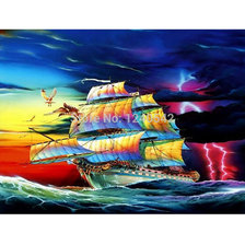 Схема вышивки «гроза на закате»