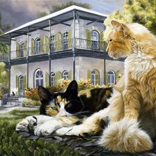 Схема вышивки «кошки»