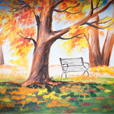 Схема вышивки «осень в парке»