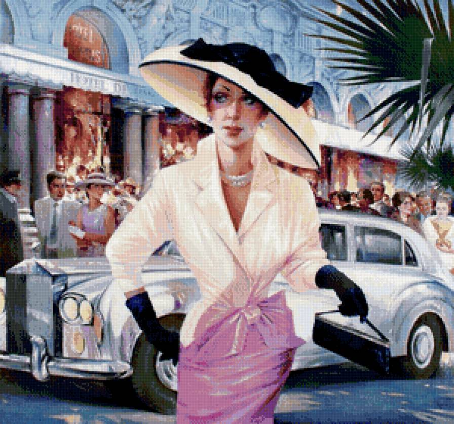 шикарная женщина в шляпе - монако, портрет, женщина, девушка, мода, шик, красота - предпросмотр