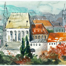 Схема вышивки «крыши города»