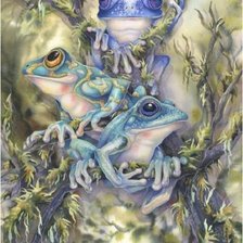 Схема вышивки «древесные лягушки»