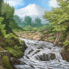 Схема вышивки «Сизоненко Юрий. Вид на Эльбрус»