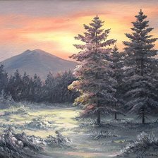 Схема вышивки «Сизоненко Юрий. Зимнее утро.»