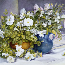 Схема вышивки «белая петуния»