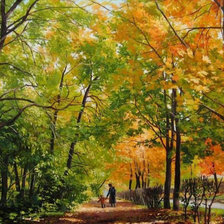 Схема вышивки «прогулка в осеннем парке»