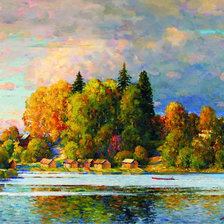 Схема вышивки «осень за городом»