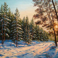 Схема вышивки «зима в лесу»