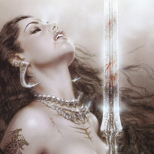 Схема вышивки «женщина с мечом»