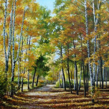 Схема вышивки «осень в берёзовой роще»