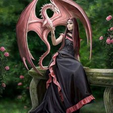 Схема вышивки «Dama y Dragon»