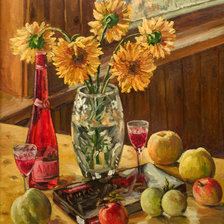 Схема вышивки «натюрморт с цветами и фруктами»