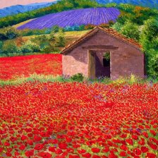 Схема вышивки «поля на юге франции»