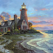 Схема вышивки «маяк и дом мечты»