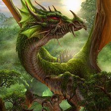 Схема вышивки «Kazumasa Uchio - Green Dragon»