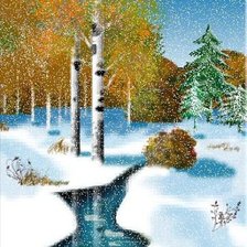 Схема вышивки «Первый снег»