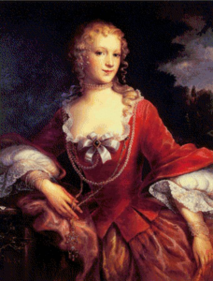 портрет придворной дамы - девушка - предпросмотр