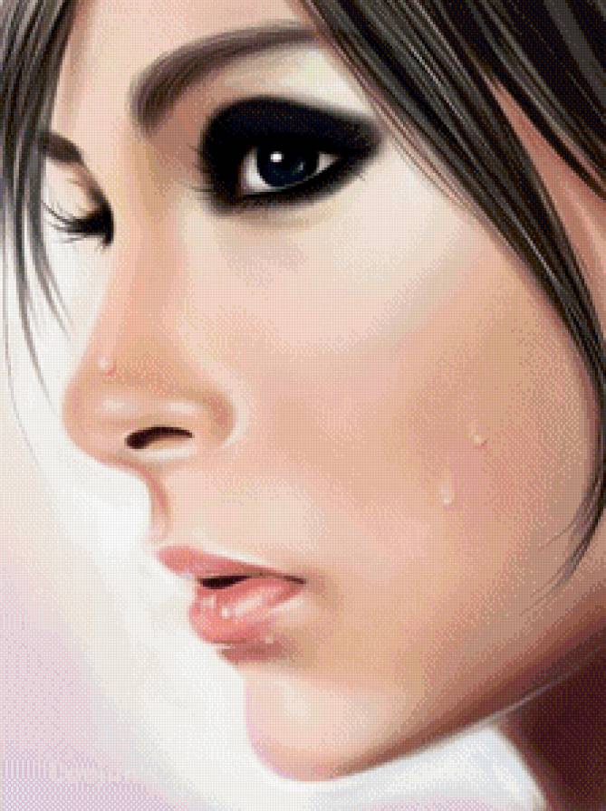 слезы на прекрасном лице - девушка - предпросмотр