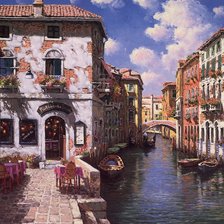 Схема вышивки «кафе в венеции»