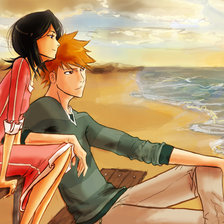 Схема вышивки «пара на берегу»