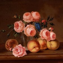 Схема вышивки «розы и персики»