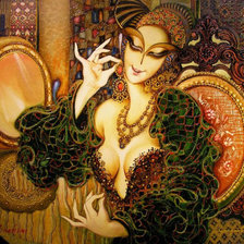 Схема вышивки «красавица с серьгой»