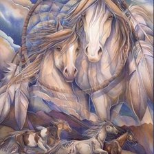 Схема вышивки «Лошади»