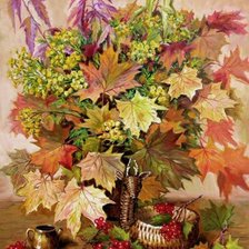 Схема вышивки «клен»