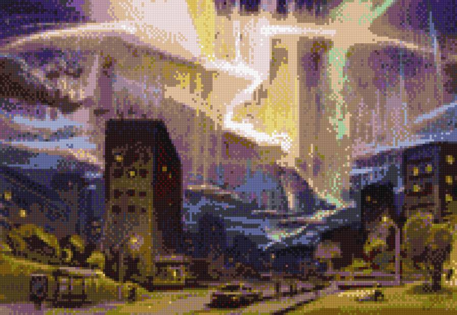 Северное сияние - северное сияние, город - предпросмотр