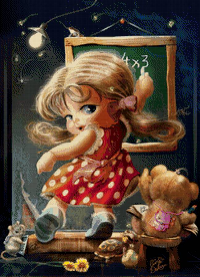 девочка с медведем - предпросмотр