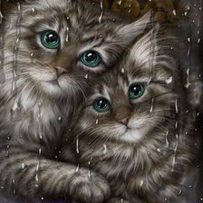 Схема вышивки «дождь за окном»