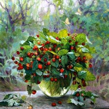 Схема вышивки «Земляничный букет»