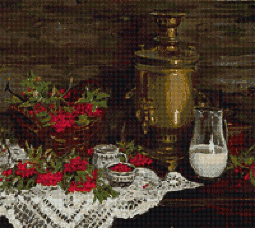 Натюрморт с калиной - русский, калина, натюрморт - предпросмотр