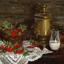 Схема вышивки «Натюрморт с калиной»