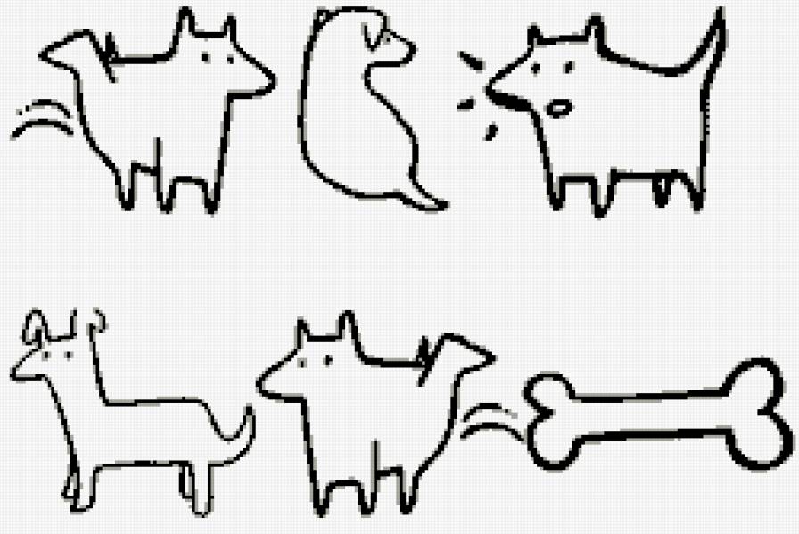 Собаки - собаки, монохром - предпросмотр