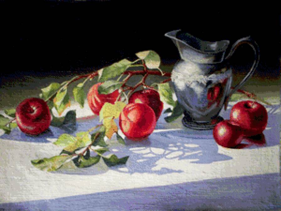Кувшин с яблоками - яблоки, натюрморт, кувшин - предпросмотр