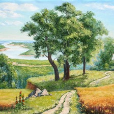 Схема вышивки «пейзаж с деревом»