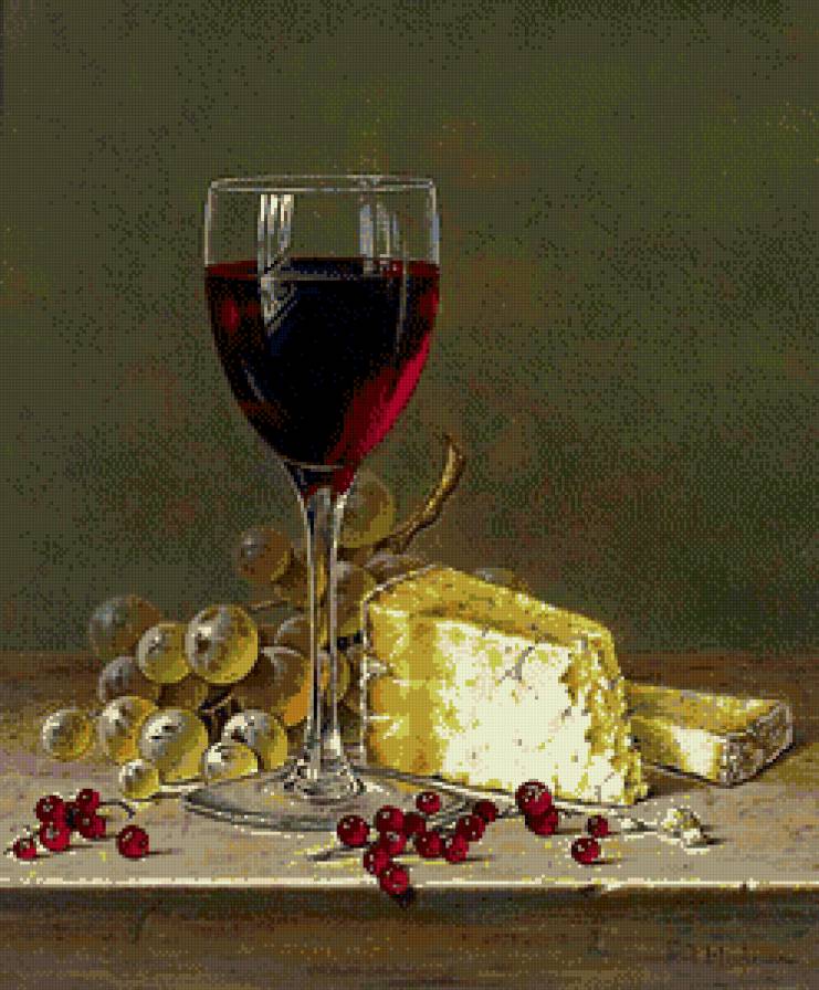 натюрморт 3 - вино, фрукты, кухня - предпросмотр