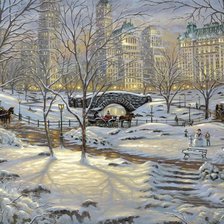 Схема вышивки «зима в нью-йорке»