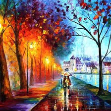 Схема вышивки «двое под дождём»