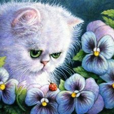 Схема вышивки «Котик»