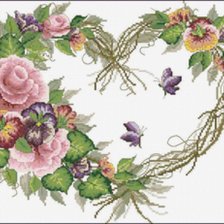 Схема вышивки «Скатерть для влюбленных»